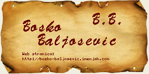 Boško Baljošević vizit kartica